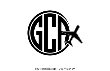 Vector de diseño del logotipo del círculo de la agencia de viajes GCA. hajj Umrah agencia, abstract, agencia de turismo, guía turística, emiratos, aerolíneas, vuelo en avión, negocios, monograma, marca, empresa