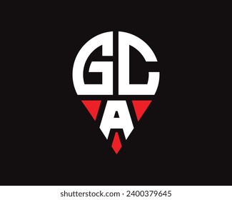GCA letter location shape logo design