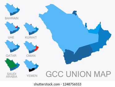 Gcc Map With Countries Gcc Map Images, Stock Photos & Vectors | Shutterstock