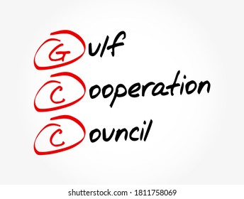 GCC - Gulf Cooperation Council acronym business concept background