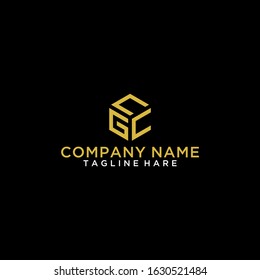 gcc leters triple logo combination with a hexagon