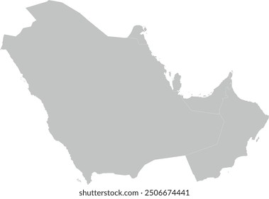 GCC-Gulf Cooperation Council map in single color