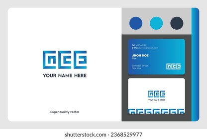 GCE Initials Logo, monogram logo with gradations of blue as the main color suitable for legal, financial, e-sports companies, etc