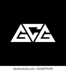 GCG triangle letter logo design with triangle shape. GCG triangle logo design monogram. GCG triangle vector logo template with red color. GCG triangular logo Simple, Elegant, and Luxurious design.