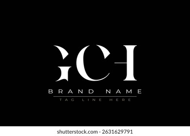 GCH design de logotipo de letra abstrata. Este logotipo é desenhado por três letras abstratas.