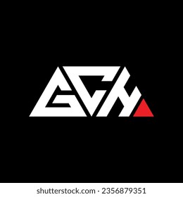 GCH Dreiecksbuchstaben Logo Design mit Dreiecksform. GCH Dreieck Logo Design Monogramm. GCH Dreieck-Vektorlogo-Vorlage mit roter Farbe. GCH Dreieckslogo Einfaches, elegantes und luxuriöses Design.