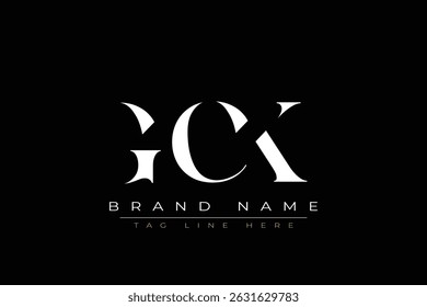 GCK abstract letter logo design. This logo is designed by three abstract letters.