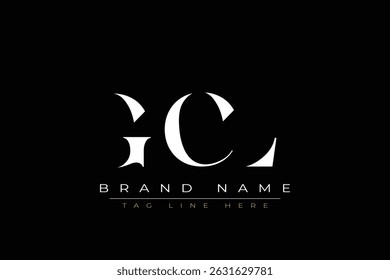 GCL abstrato letra logotipo design. Este logotipo é desenhado por três letras abstratas.