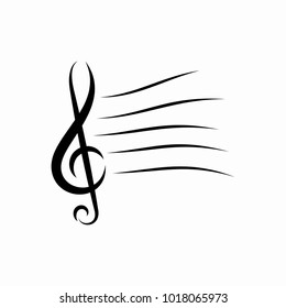 G-Clef icon vector collection, G-clef with play button icon, colourful G-clef vector