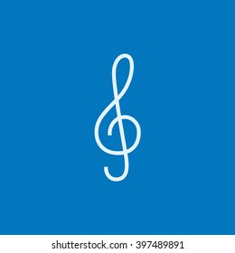 G-clef line icon.