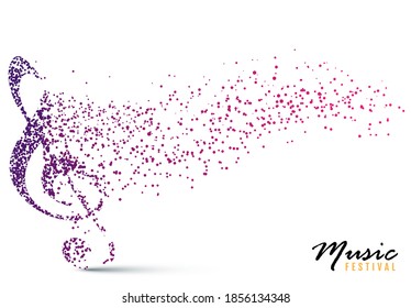 G-clef and music notes isolated vector illustration Can be adapt to Brochure, Annual Report, Magazine, music poster.
