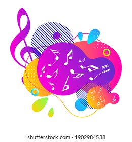 G-clef and music notes isolated vector illustration Can be adapt to Brochure, Annual Report, Magazine, music poster.