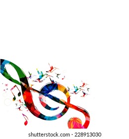 G-clef sign with hummingbirds