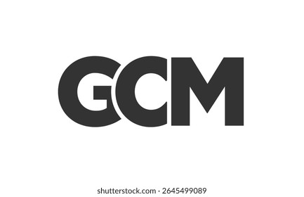 GCM logo design template with strong and modern bold text. Initial based vector logotype featuring simple and minimal typography. Trendy company identity ideal for businesses brand presence.