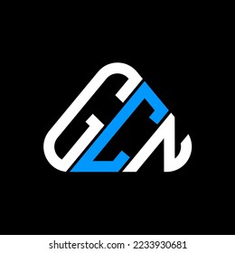 GCN letter logo creative design with vector graphic, GCN simple and modern logo in round triangle shape.