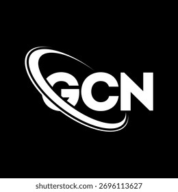 Logotipo de GCN. Carta de GCN. Diseño del logotipo de la letra GCN. Logotipo de GCN con el círculo y el logotipo del monograma en mayúsculas. Tipografía GCN para tecnología, negocio y marca inmobiliaria.