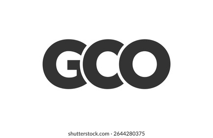 GCO logo design template with strong and modern bold text. Initial based vector logotype featuring simple and minimal typography. Trendy company identity ideal for businesses brand presence.