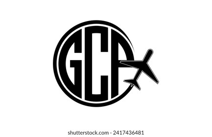 GCP initial letter tour and travel agency circle logo design vector. hajj Umrah agency, abstract, tourism agency, tourist guide, emirates, airlines, airplane flight, business, monogram, brand, company