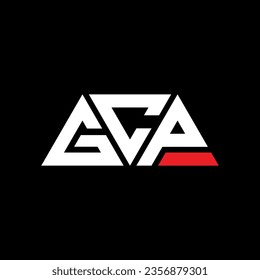 GCP triangle letter logo design with triangle shape. GCP triangle logo design monogram. GCP triangle vector logo template with red color. GCP triangular logo Simple, Elegant, and Luxurious design.
