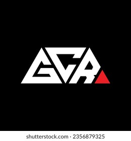 Diseño del logotipo de la letra triangular GCR con forma triangular. Monograma de diseño del logotipo del triángulo GCR. Plantilla de logotipo vectorial de triángulo GCR con color rojo. Logo triangular de GCR Diseño sencillo, elegante y lujoso.