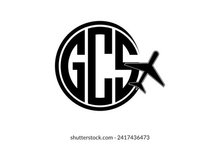 GCS initial letter tour and travel agency circle logo design vector. hajj Umrah agency, abstract, tourism agency, tourist guide, emirates, airlines, airplane flight, business, monogram, brand, company