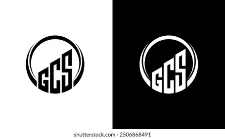 Plantilla elegante creativa del diseño del logotipo de la letra de GCS