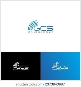 gcs network signal logo vector