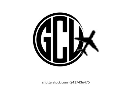 Vector de diseño del logotipo del círculo de la agencia de viajes de la GCU. hajj Umrah agencia, abstract, agencia de turismo, guía turística, emiratos, aerolíneas, vuelo en avión, negocios, monograma, marca, empresa