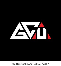 GCU Dreieck Buchstaben Logo Design mit Dreieck Form. GCU Dreieck Logo Design Monogramm. GCU Dreieck Vektor Logo Vorlage mit roter Farbe. GCU dreieckiges Logo Einfach, elegant und luxuriös.