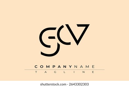 GCV abstract letter design. Modern Business Logo Design With Abstract Typography and Contemporary Style