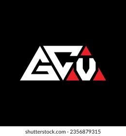 GCV Dreieck Buchstaben Logo Design mit Dreieck Form. GCV Dreieck Logo Design Monogramm. GCV Dreieck Vektor Logo Vorlage mit roter Farbe. GCV dreieckiges Logo Einfach, elegant und luxuriös.