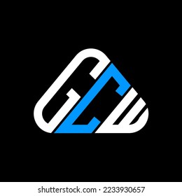 Logo de la letra GCW diseño creativo con gráfico vectorial, logotipo GCW simple y moderno en forma de triángulo redondo.