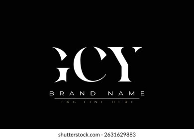 GCY design de logotipo de letra abstrata. Este logotipo é desenhado por três letras abstratas.
