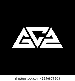 GCZ triangle letter logo design with triangle shape. GCZ triangle logo design monogram. GCZ triangle vector logo template with red color. GCZ triangular logo Simple, Elegant, and Luxurious design.