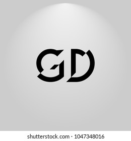 GD Abstract Black Letters with white and gray background in highlight