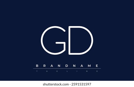 GD Abstract letter logo. This logo icon incorporate with abstract shape in the creative way