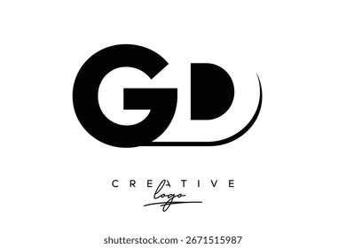 GD Creative Minimalist Negative Space Latter Logo with Modern Monogram for Branding and Business Lettermark Logo with Initial Letters Logo Design for Branding.