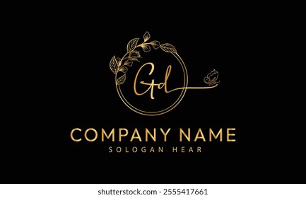 GD D G  initial signature logo template vector