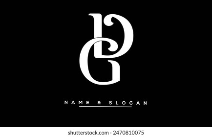 GD, DG Letras Abstractas Logo Monograma