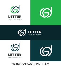 GD, DG letter logo design template elements. Modern abstract digital alphabet letter logo.