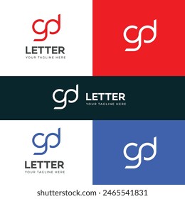 GD, DG letter logo design template elements. Modern abstract digital alphabet letter logo.