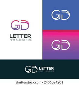 GD, DG letter logo design template elements. Modern abstract digital alphabet letter logo.