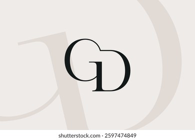 GD or DG letter logo icon design. Classic style luxury initials monogram.