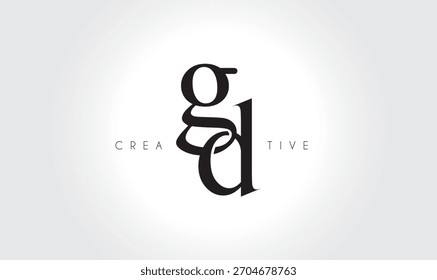 GD Elegant Serif Monogram Logo – Luxury Lowercase Typographic Lettermark for Modern Branding