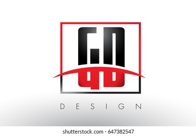 GD G D Logo Letters with Red and Black Colors and Swoosh. Creative Letter Design Vector.