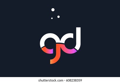 gd g d  pink modern creative purple alphabet white blue gradient company letter logo design vector icon template