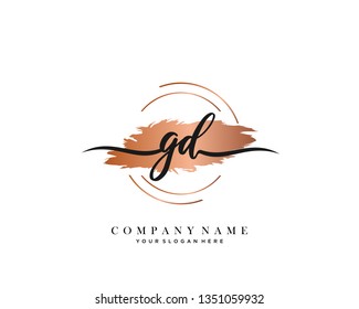 GD handwriting initial  logo vector