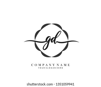 GD handwriting initial  logo vector