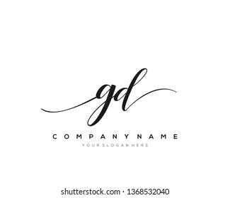 GD handwriting initial  logo vector