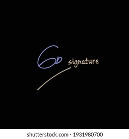 GD handwritten logo beauty monogram and elegant design
